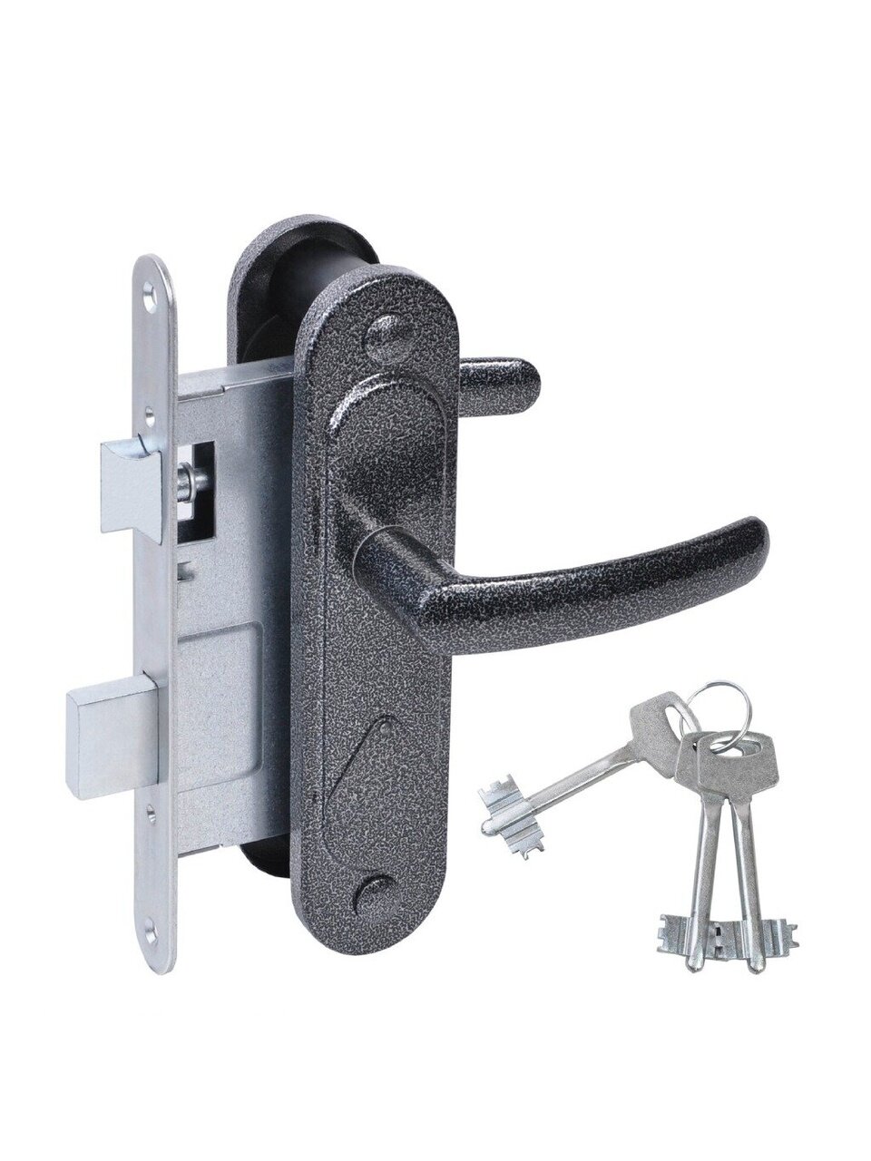 Замок врезной Абсолют ЗВ9.2-08 БП-00013523 ручка в комплекте сувальдный серебро-антик