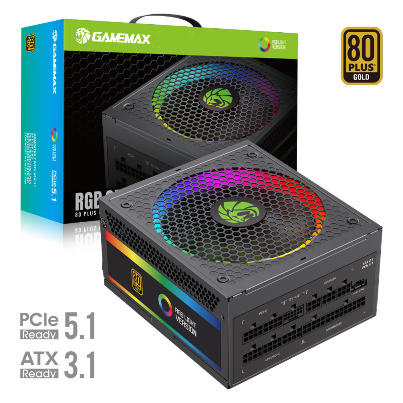 Блок питания GAMEMAX RGB-1050 PRO 1050 Вт, ATX 3.0, PCIe 5.0, Gold 80+, модульный блок питания с ARGB