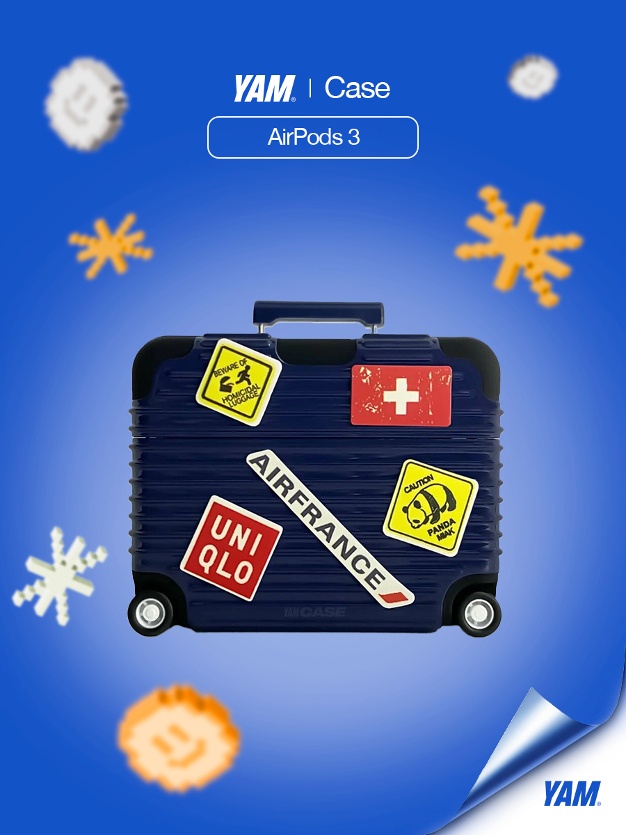 Чехол Yamcase, для AirPods 3, ударопрочный, влагозащищенный, голубой