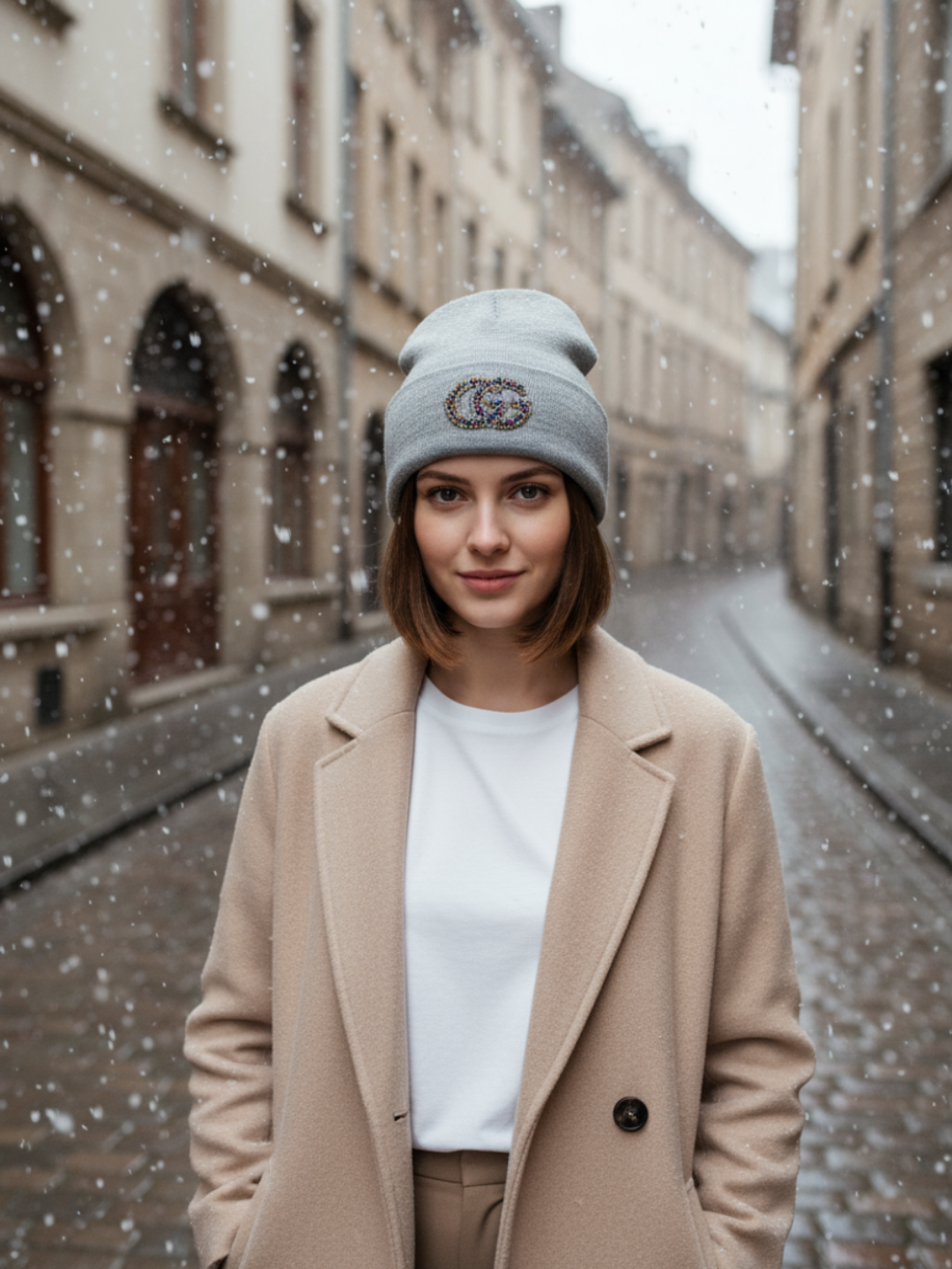 Шапка-бини для взрослых и детей, размер 56, серый меланж — фото 1