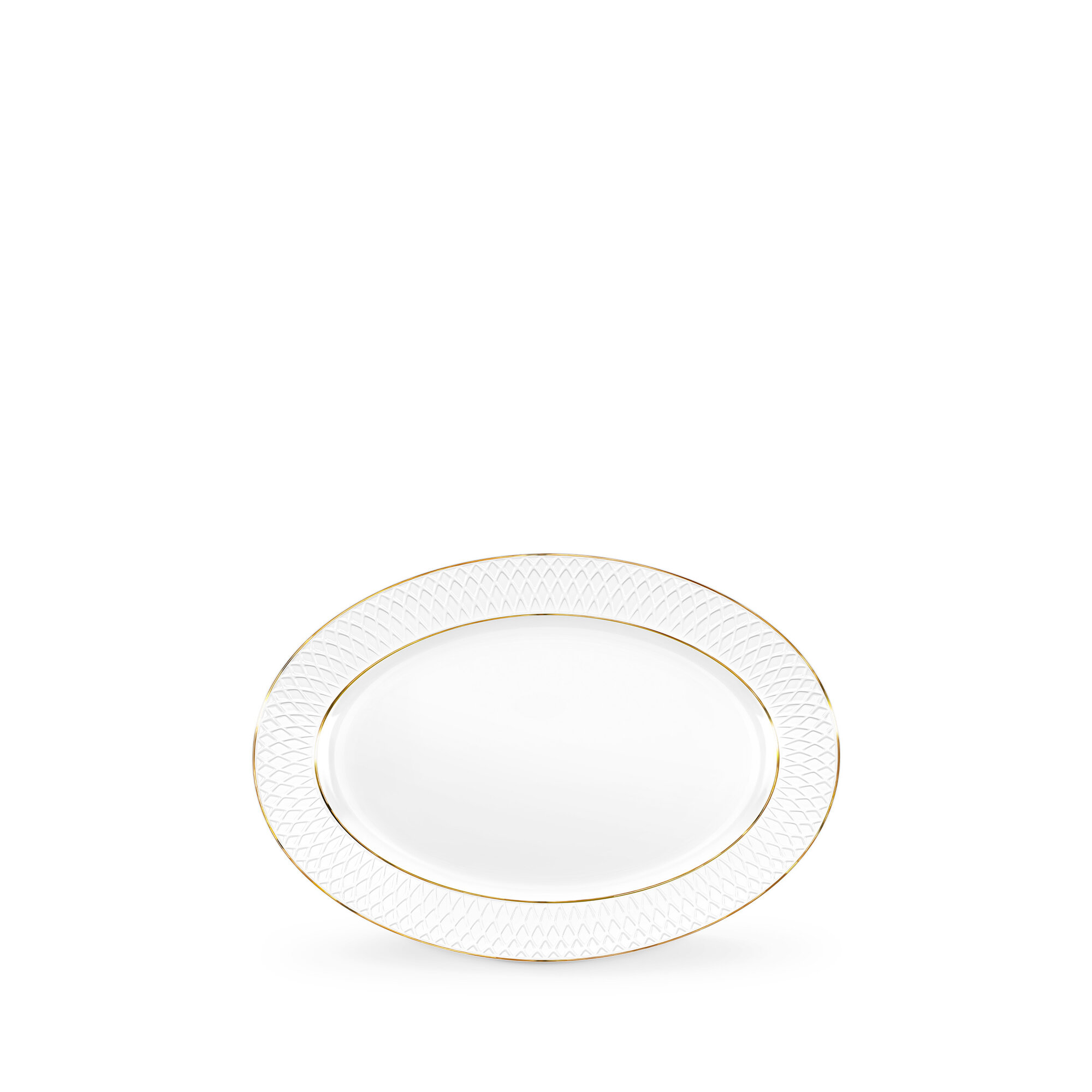 Блюдо овальное с золотыми линиями 20x14 см WL‑880102114/A