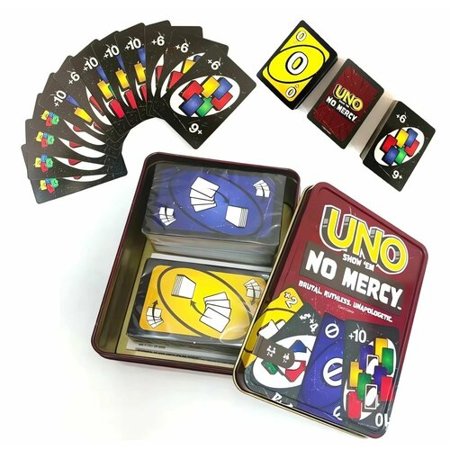 фото Настольная карточная игра uno no mercy (уно беспощадное) в жестяной баночке panawealth inter holdings