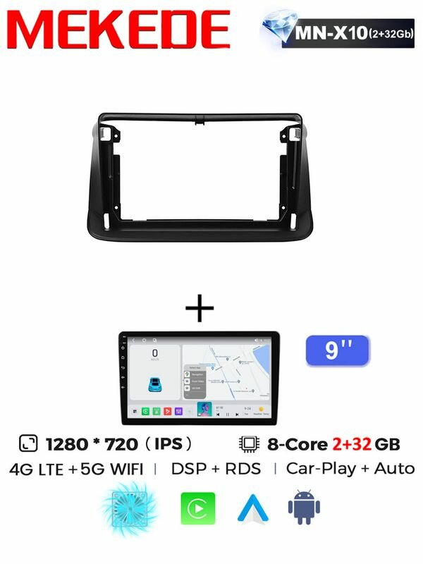 Магнитола 9" Mekede MN X10 Pro 2/32 Gb Honda Stepwgn 3 2005-2009 Правый руль carplay