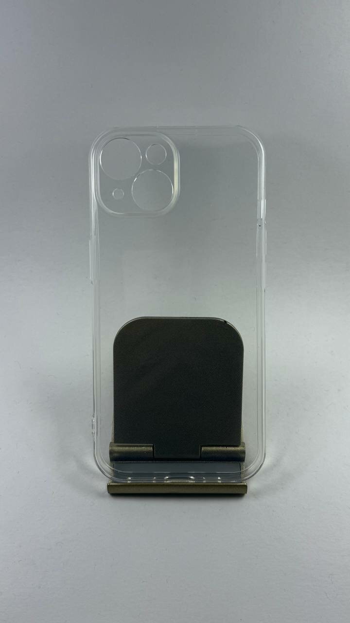 Чехол бесцветный, для Iphone 15, силикон, прозрачный, противоударный