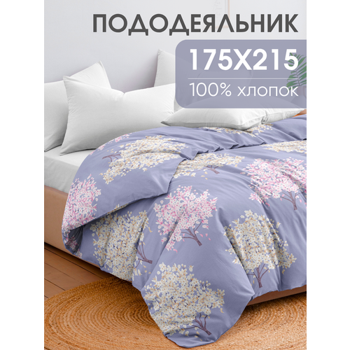 фото Пододеяльник 2 спальный 175х215 ночь нежна весенние деревья , 100% хлопок, ткань поплин