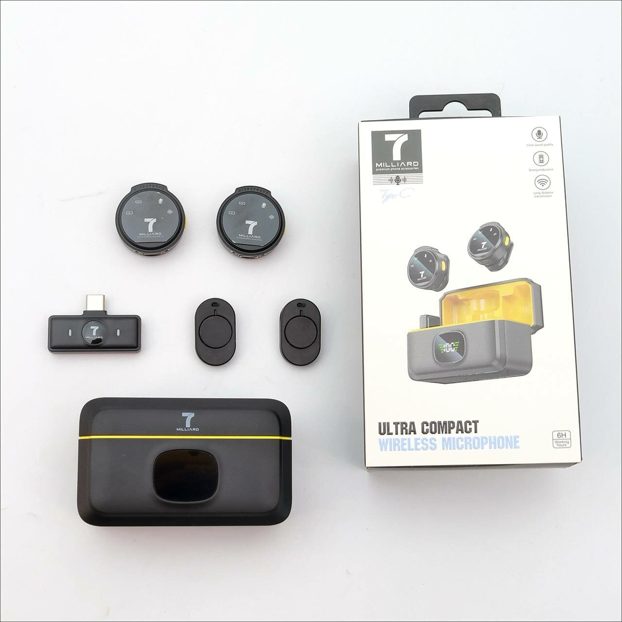 Микрофон 7MILLIARD Ultra Compact, 6 ч работы, шумоподавление