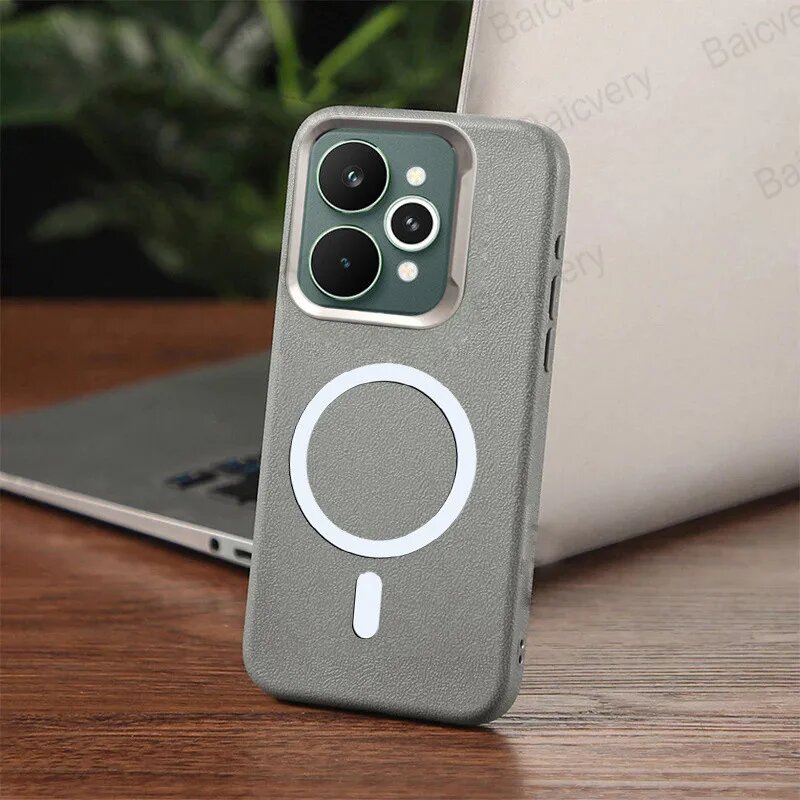 Для Realme 15 5G/Realme 15 Pro 5G кожаный защитный чехол с рисунком и самоклеющейся магнитной наклейкой