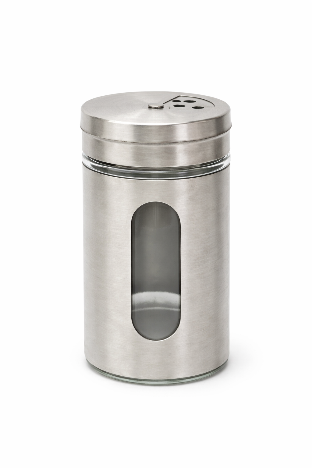 Солонка/ перечница "Серый", нержавеющая сталь/стекло, высота 8,4 см — фото 1