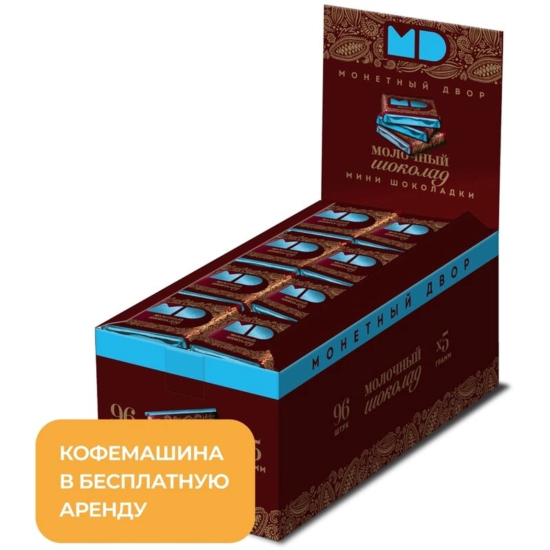 Шоколад порционный Монетный двор молочный (96 штук по 5 г)