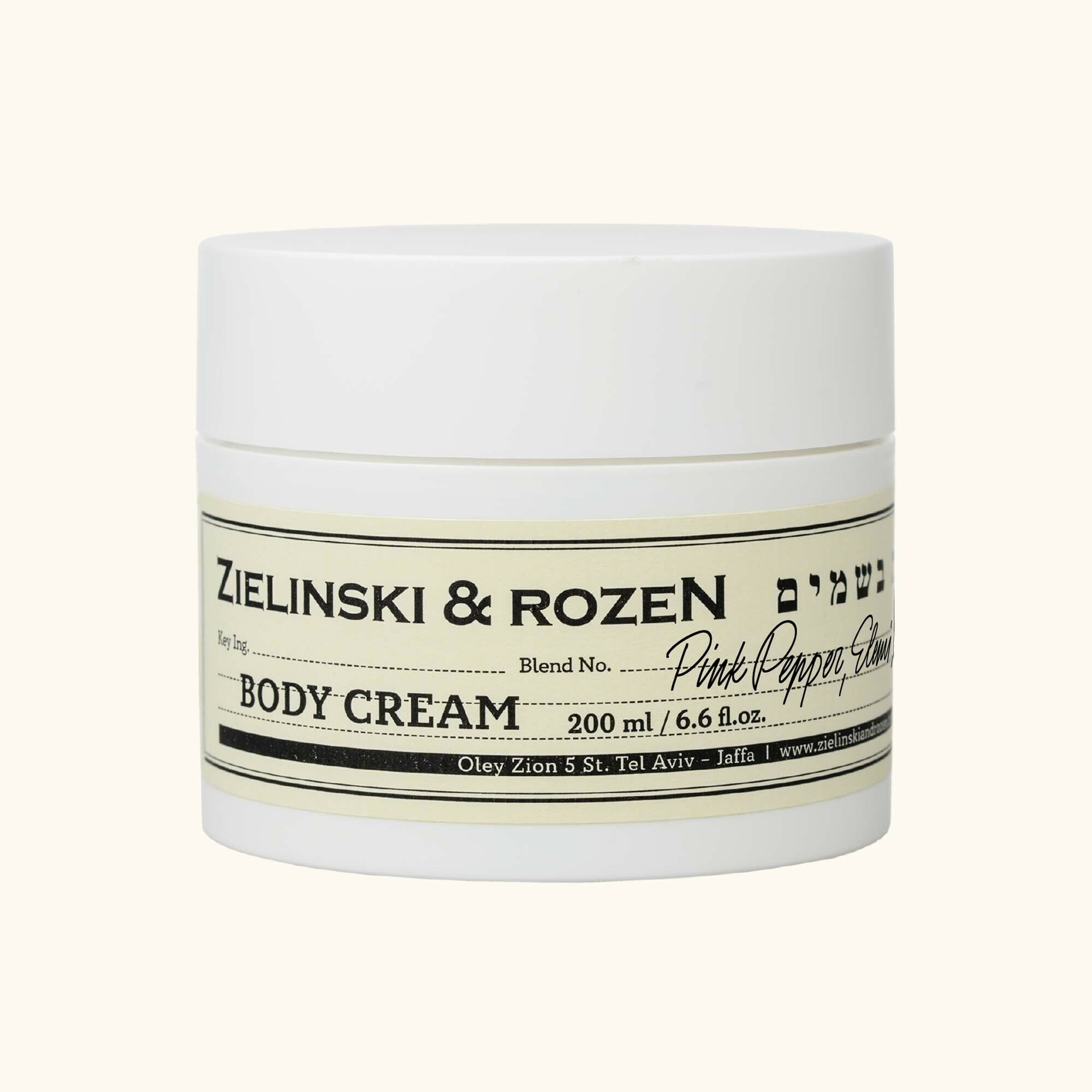 "Zielinski&Rozen" Крем для тела "Розовый перец, элеми, корица, кожа" 200 мл