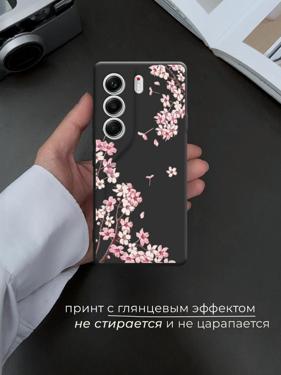 Чехол на Tecno Camon 40 Pro 5G / Текно Камон 40 Про 5G с принтом Ветви сакуры 5 — фото 1