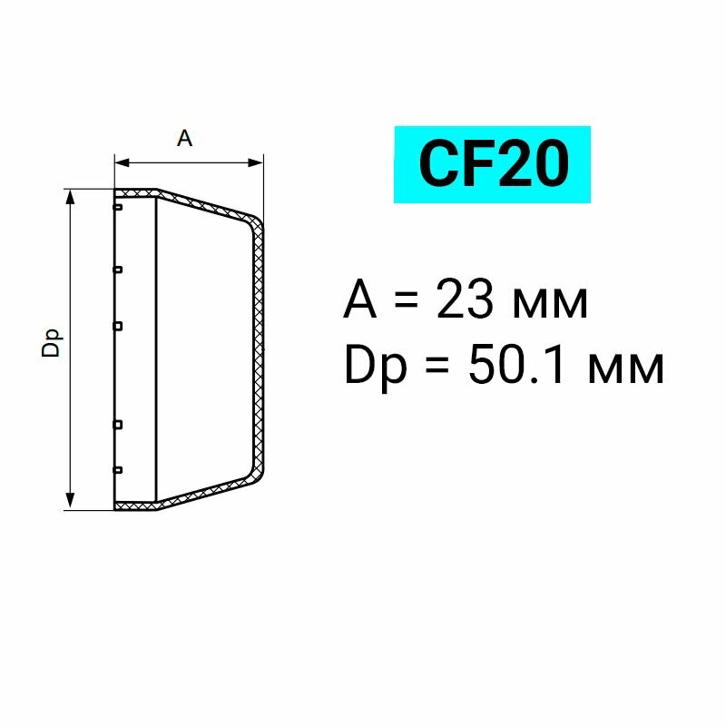 Крышка термопластиковая глухая подшипникового узла CF20