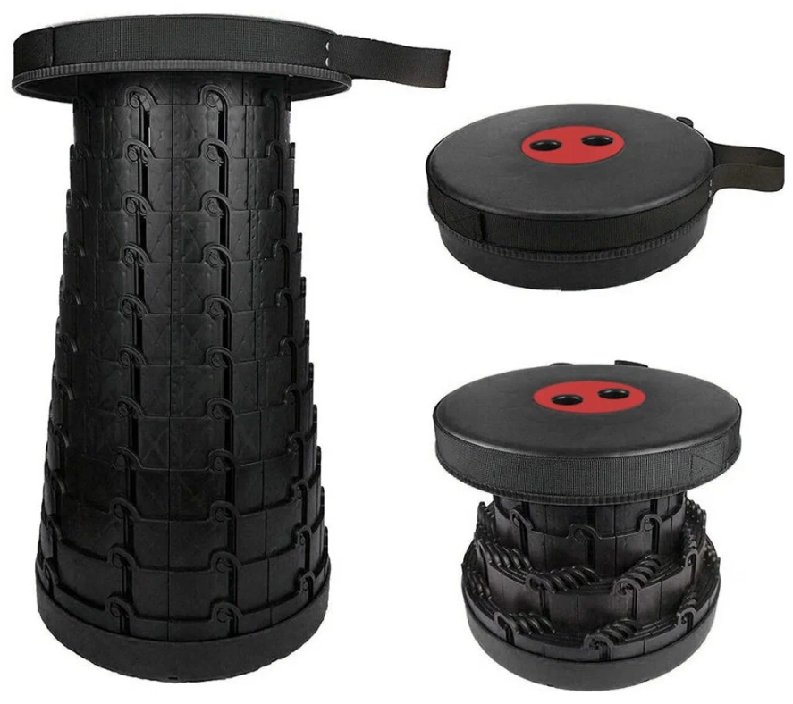 Складной телескопический стул для кемпинга, рыбалки и отдыха (Folding Stool)