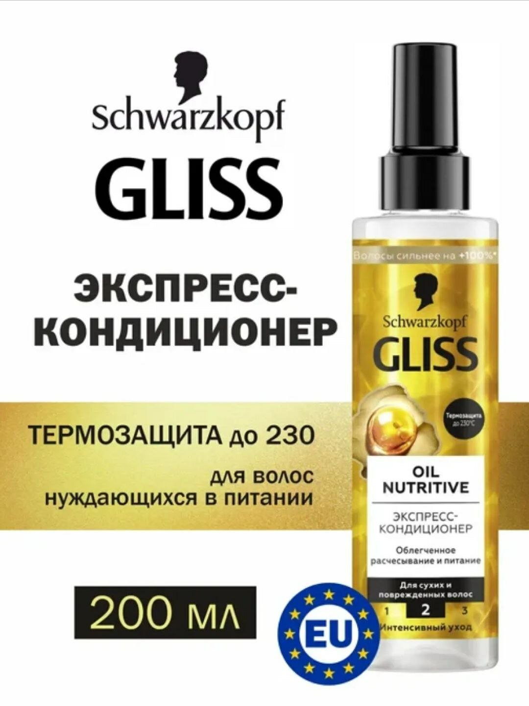 Экспресс-кондиционер Gliss Kur "Питательные масла", для длинных секущихся волос, мгновенное расчесывание