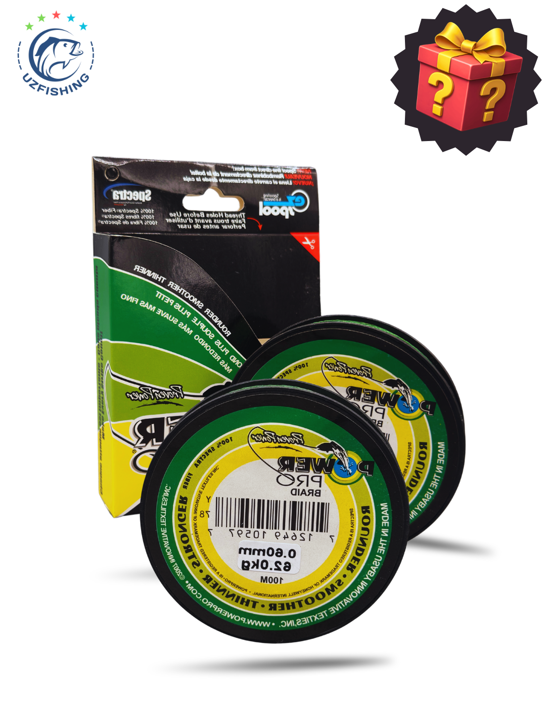 Плетеный шнур для рыбалки Power Pro Braid Green, 100м, четырехжильная рыболовная плетенка