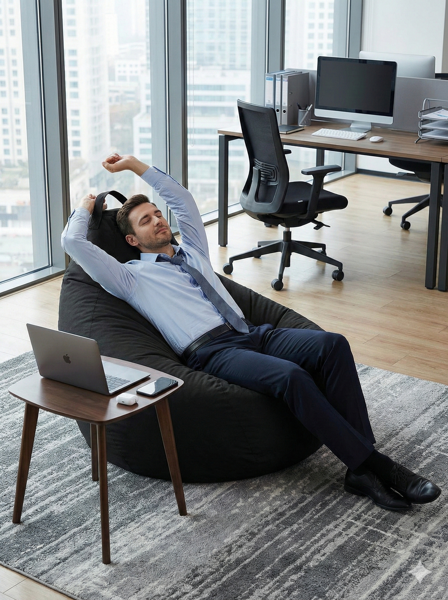 Кресло-мешок Пуффбери «Груша», размер XXL средний, Оксфорд Черный — фото 1