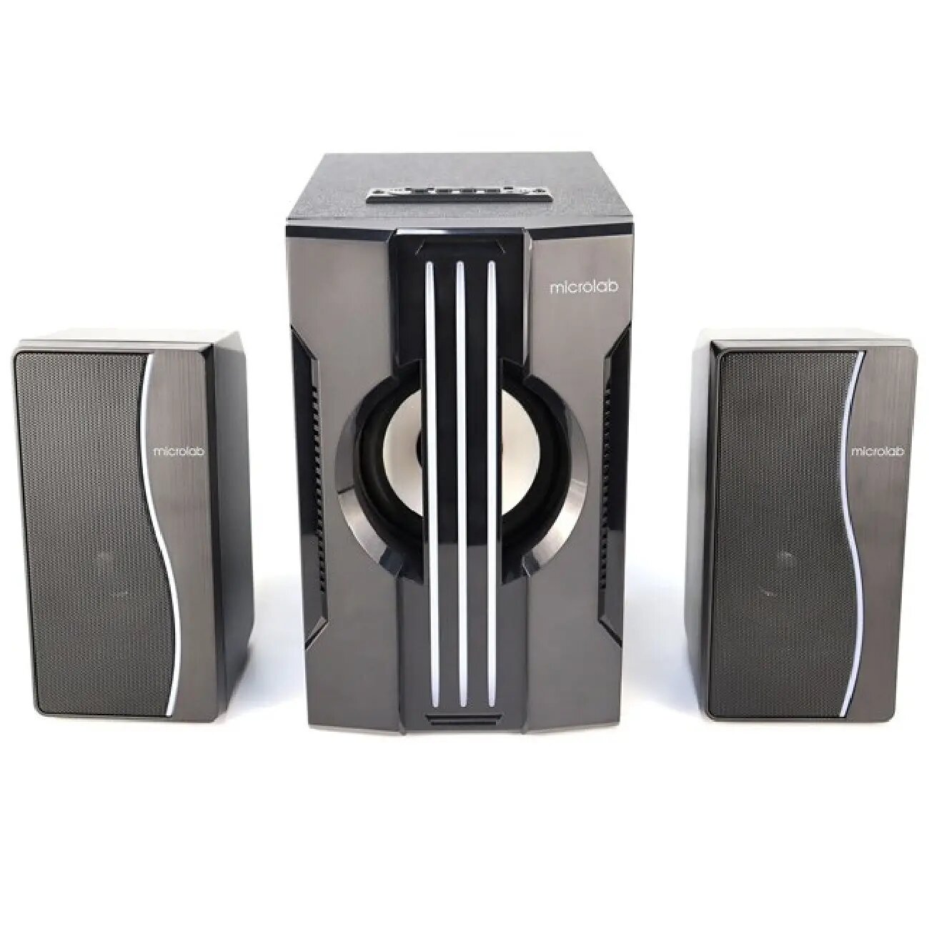 Акустическая система 2.1 G‑200BT Microlab, 25 Вт, Bluetooth, USB, SD, FM, LED, черная — фото 1