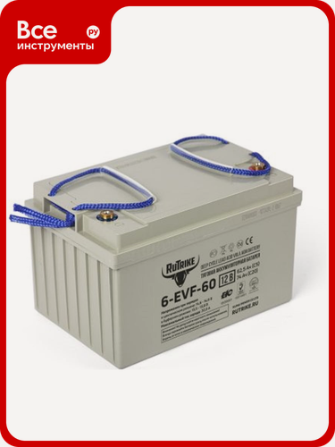 Изображение товара Тяговый гелевый аккумулятор Rutrike 6-EVF-60 12V C3 с обратной полярностью, AGM, для автотранспорта и погрузчиков