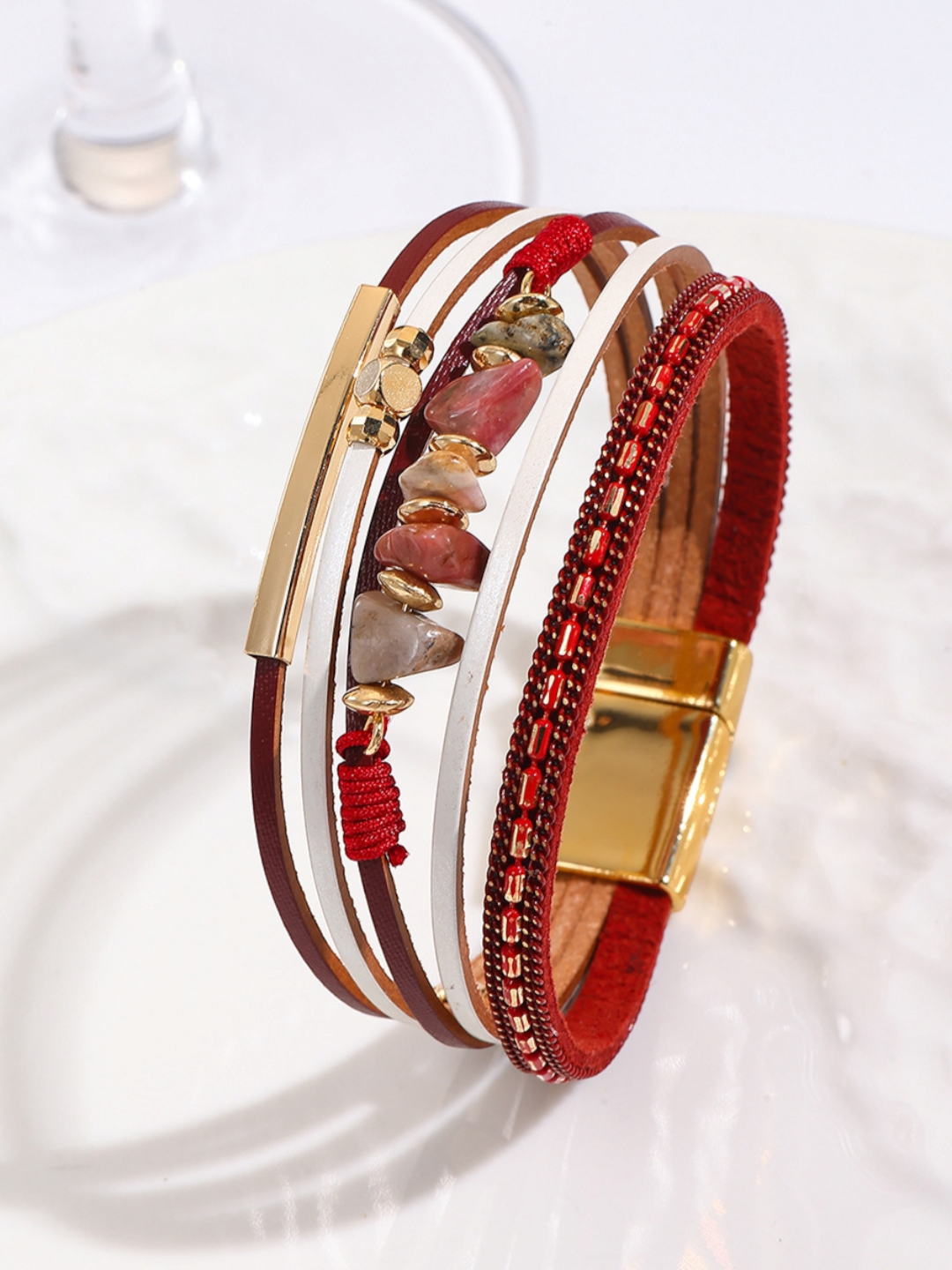 Браслет, искусственный камень