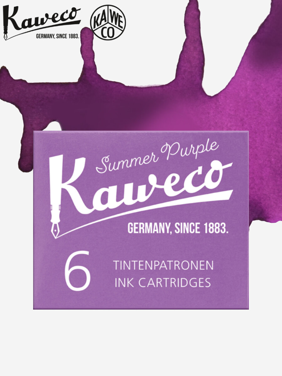Набор картриджей для перьевой ручки KAWECO Summer Purple 6 шт. в картонной упаковке