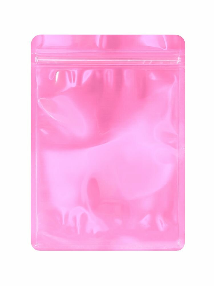 Пакет Zip Lock 10 штук, 10.5*15 см, Иридисцентный Розовый