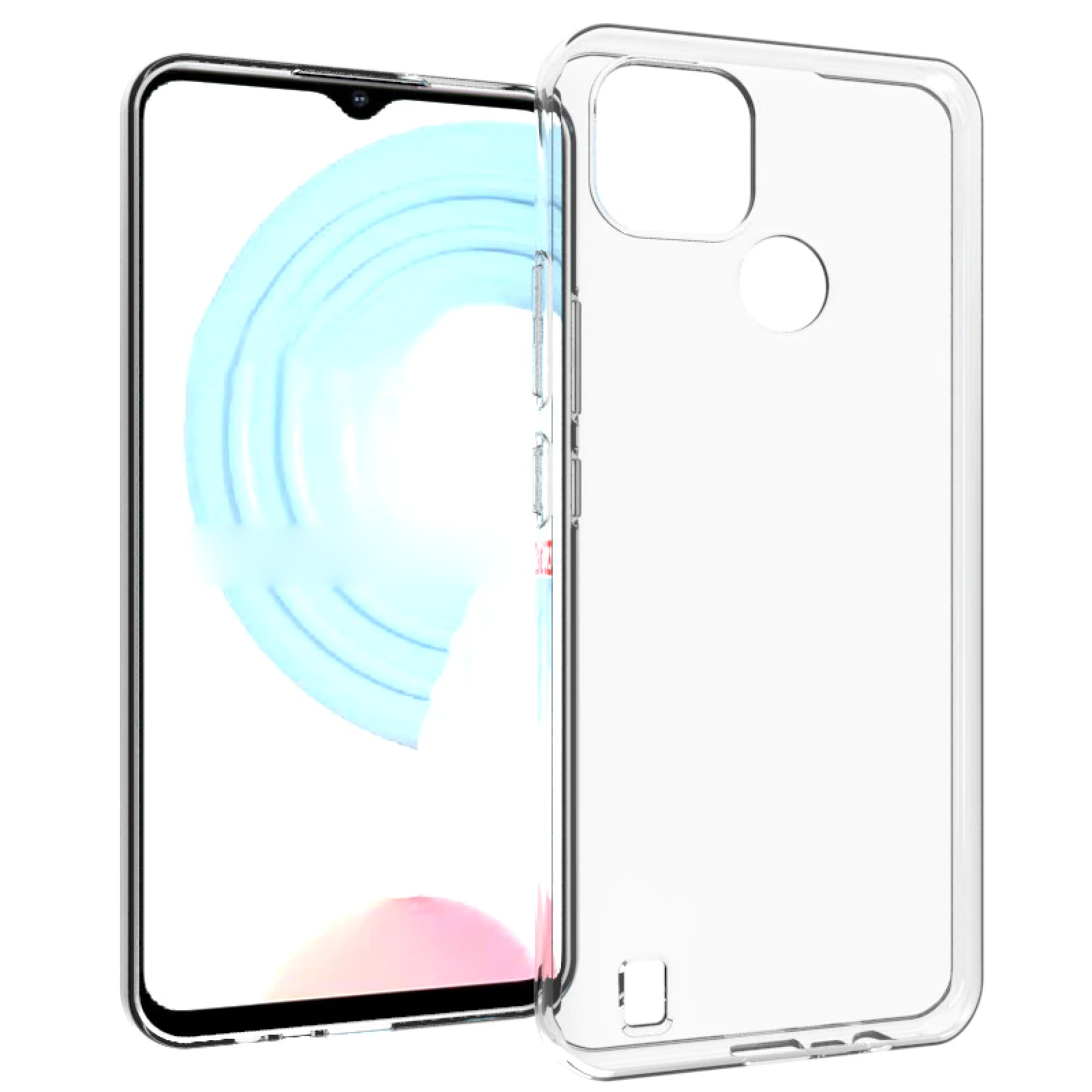 Чехол панель-накладка MyPads для Realme C21 прозрачный ультра-тонкий силикон
