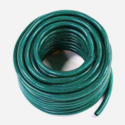 Изображение товара Рукав Qingdao, армированный, ПВХ, 12мм x 16мм, 30 м, 7 атмосфер, поливочный, зеленый