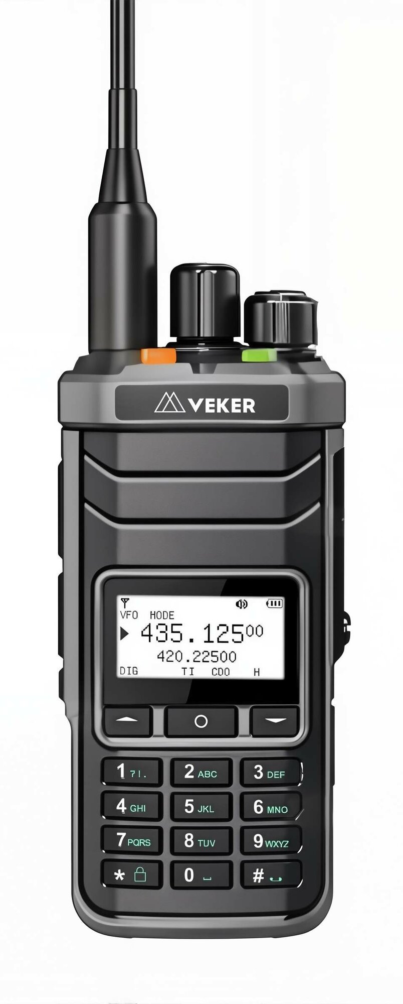 Рация VEKER, голосовая активация, 1024 каналов, дисплей, черная