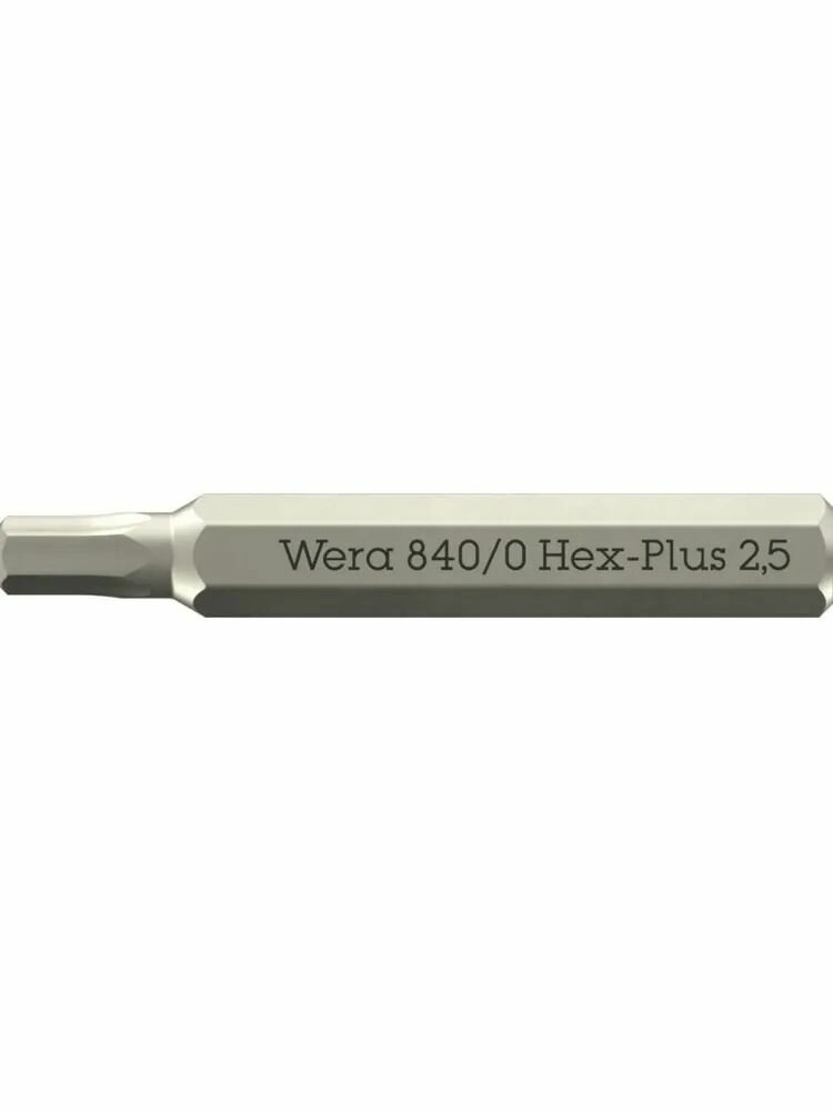 840/0 Micro Hex-Plus Бита с внешним шестигранником, HEX 2.5 x 30 мм, хвостовик шестигранный 5/32" C4.0 (4 мм)