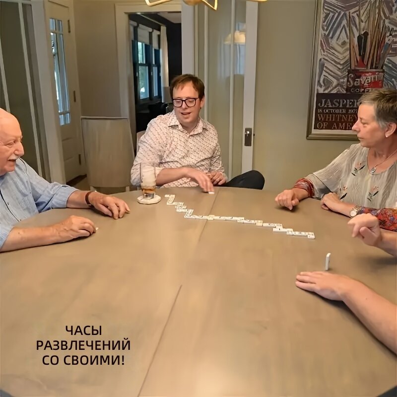 Набор домино, классическая настольная игра на спортивную тематику, 28 костяшек в деревянной коробке, 29 предметов в комплекте, для 2-4 игроков, подарок на Рождество и Хэллоуин — фото 1