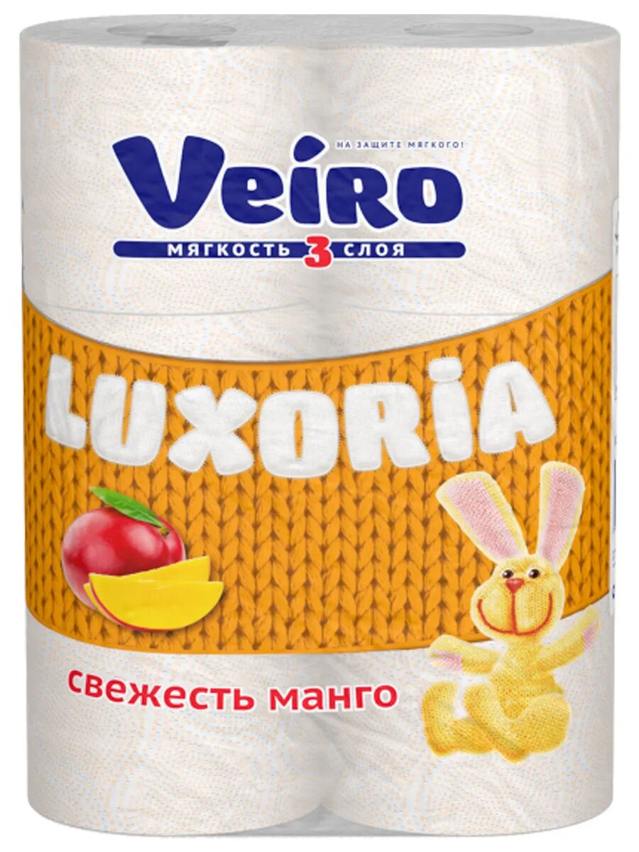 Ароматизированная туалетная бумага Veiro 3-х слойная, 6 рулонов