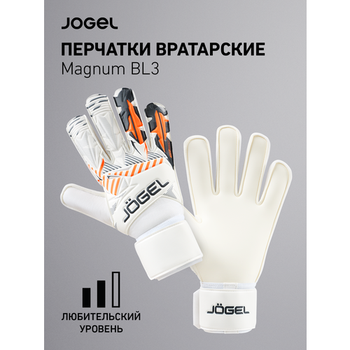 фото Перчатки футбольные вратарские jogel magnum bl3 flat, цвет белый, размер 5
