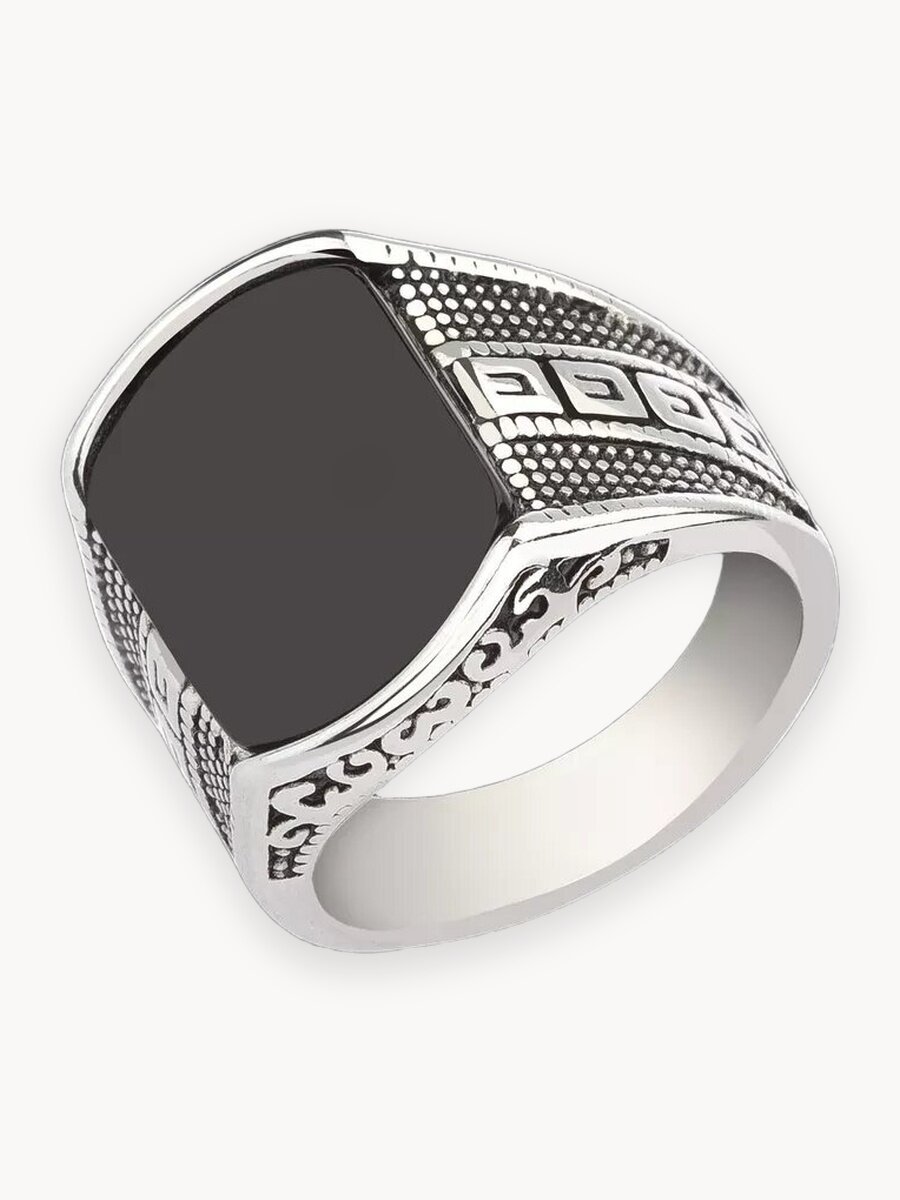 Печатка МЕКАТО, размер 20, серебряный, черный