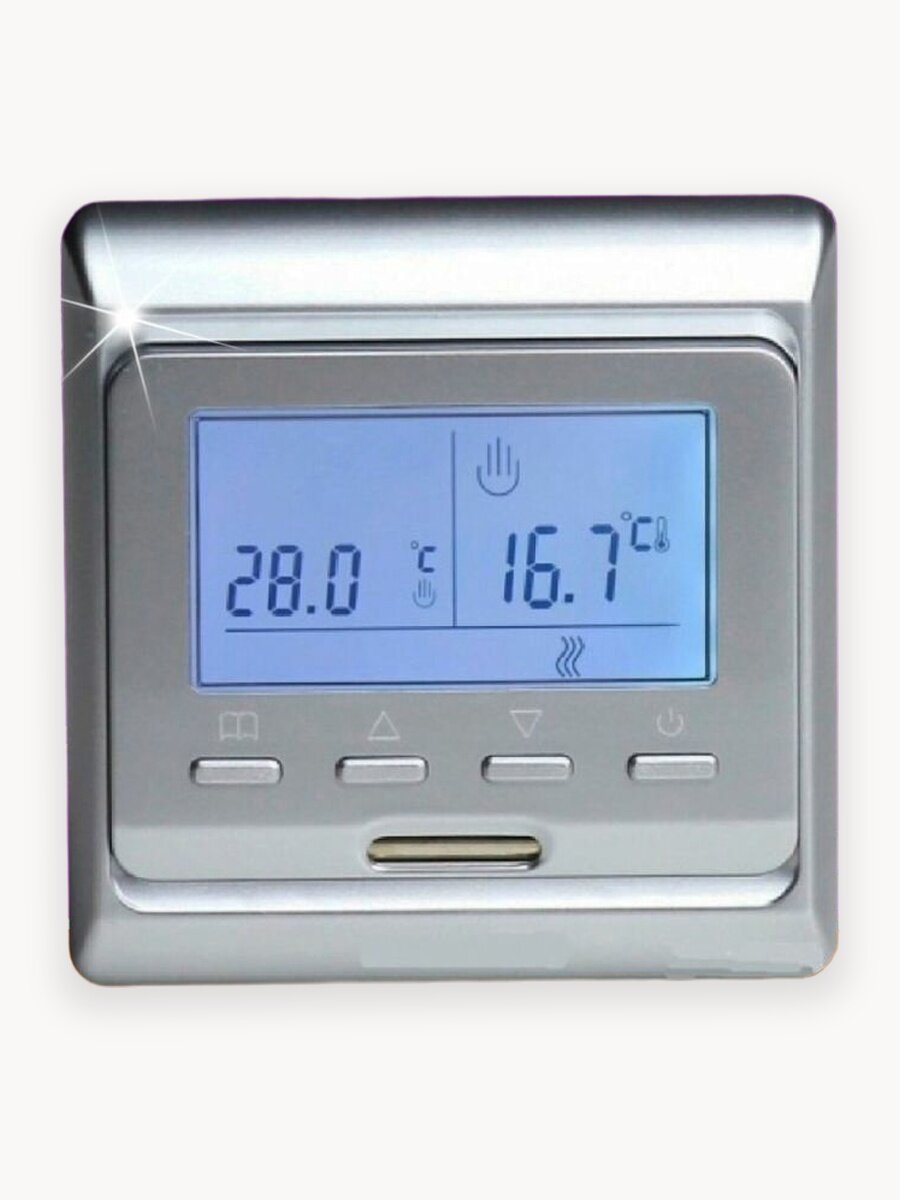 Терморегулятор/термостат Varmel RTC 51.716 программируемый с ЖК дисплеем/серебристый