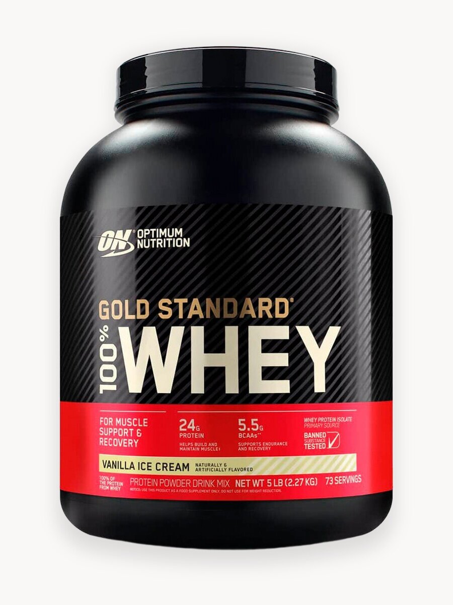 Сывороточный протеин Optimum Nutrition Gold Standard 100% Whey 2260 гр Ванильное мороженое