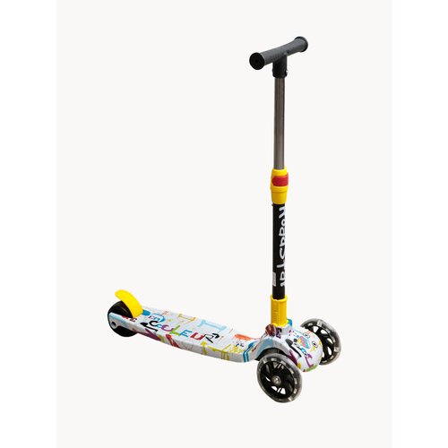 Самокат детский трехколесный складной со светящимися колесами для девочки мальчика от 2-х лет