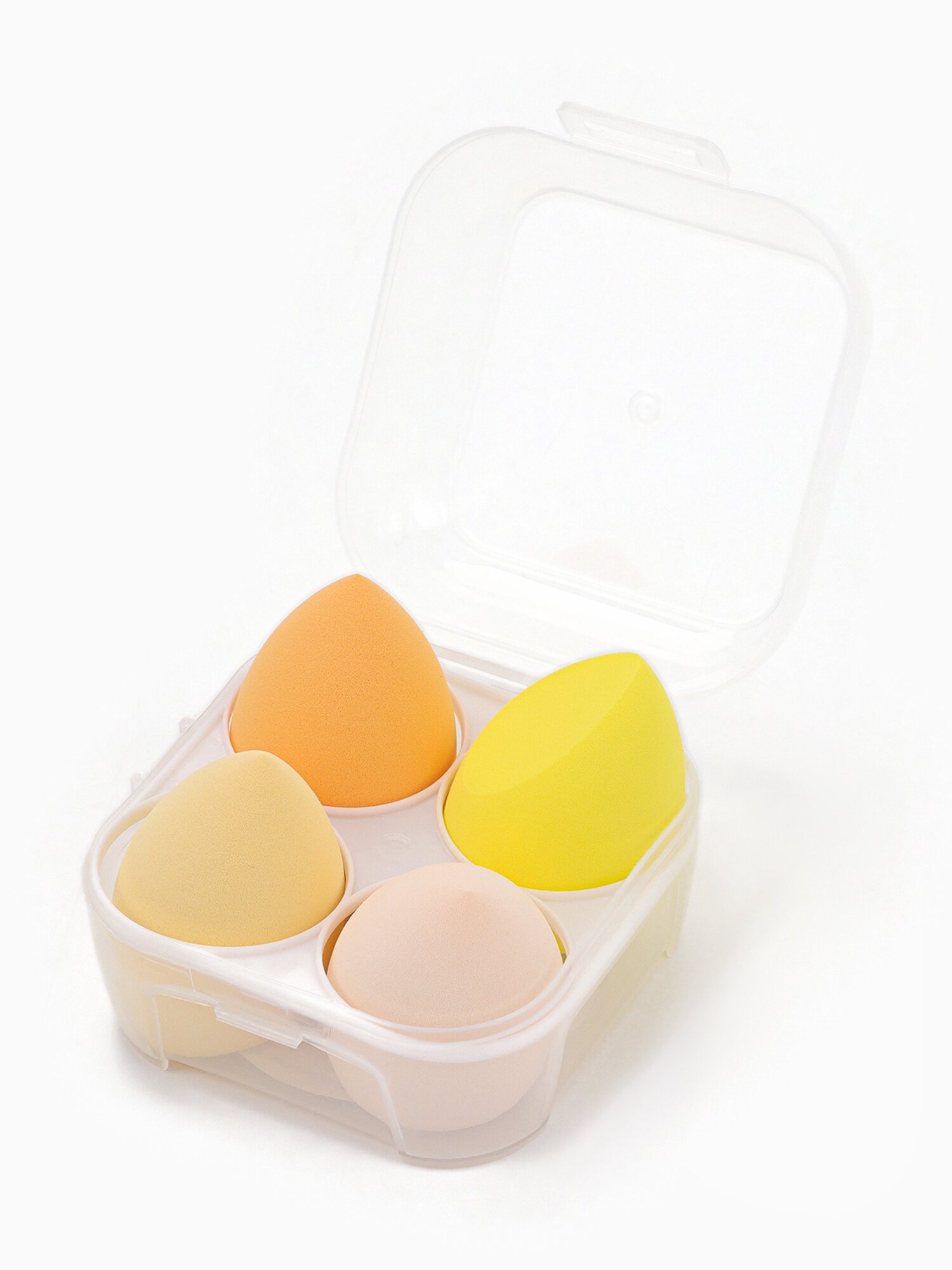 Спонжи для макияжа, набор - 4 шт, увеличиваются при намокании, жёлтые