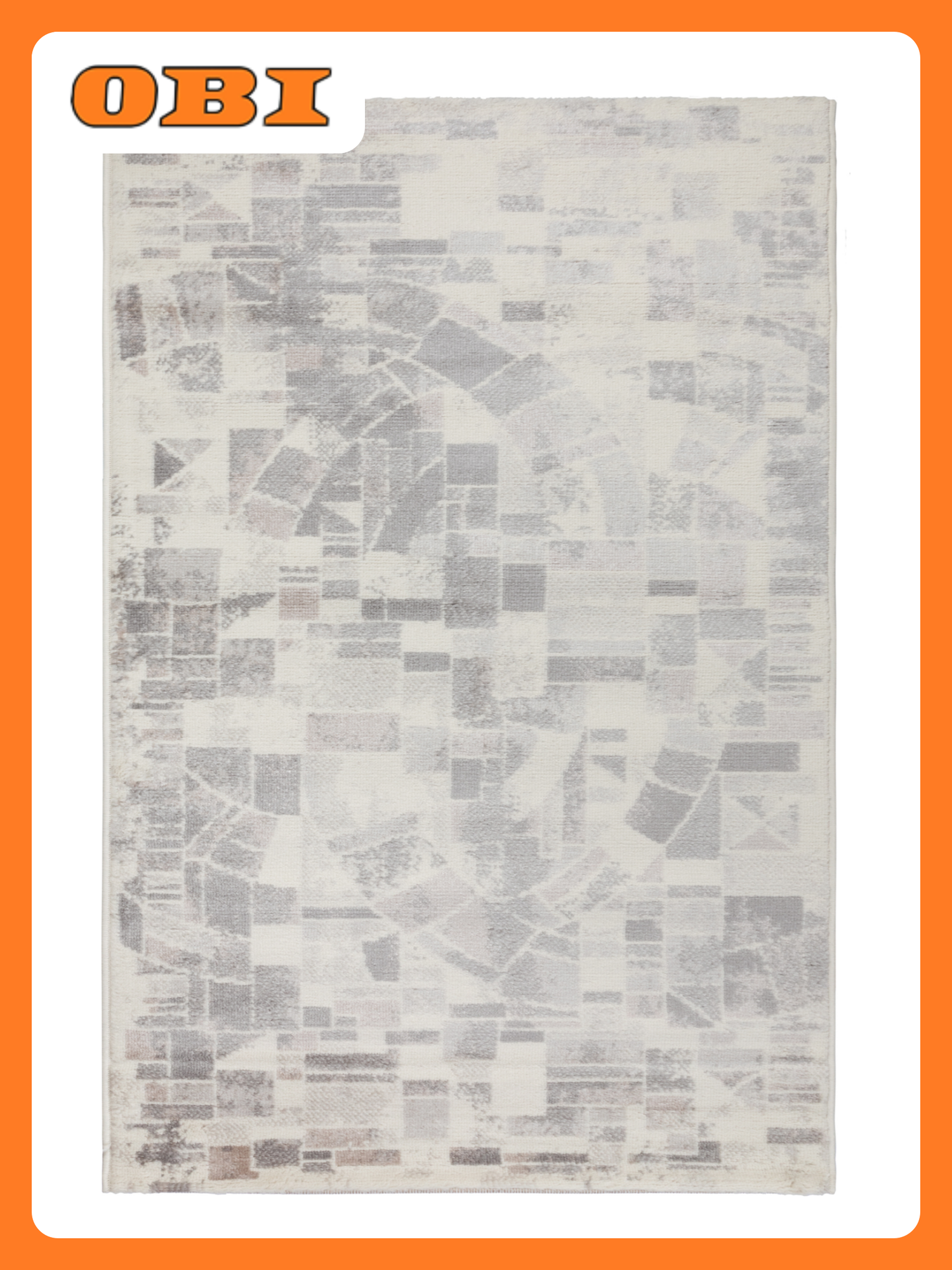 Ковер VENZA 1.6x2.3 м высота ворса 10мм прямоугольный серый/бежевый