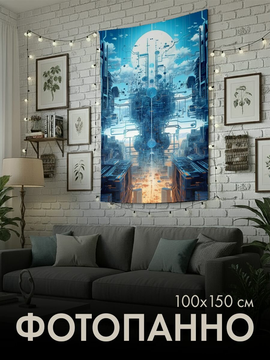 Панно тканевое PrintyFull / 100x150 см / футуристическое
