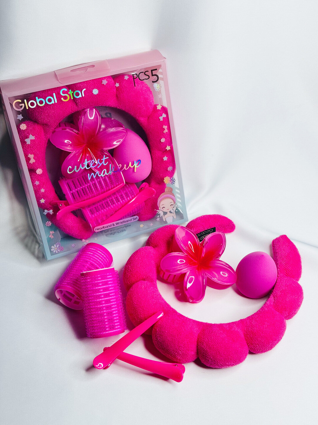 Набор для девочек с ободком для умывания