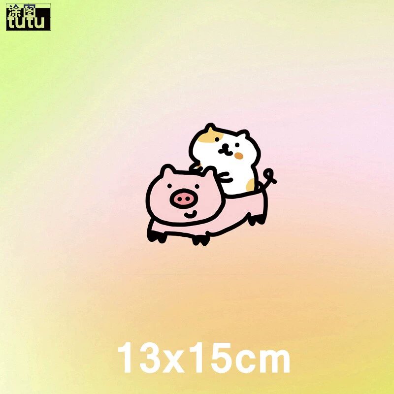 Пачка свинья кошка заправка 98 мультяшная анимация верховая езда свинья кошка покрытие царапины украшение