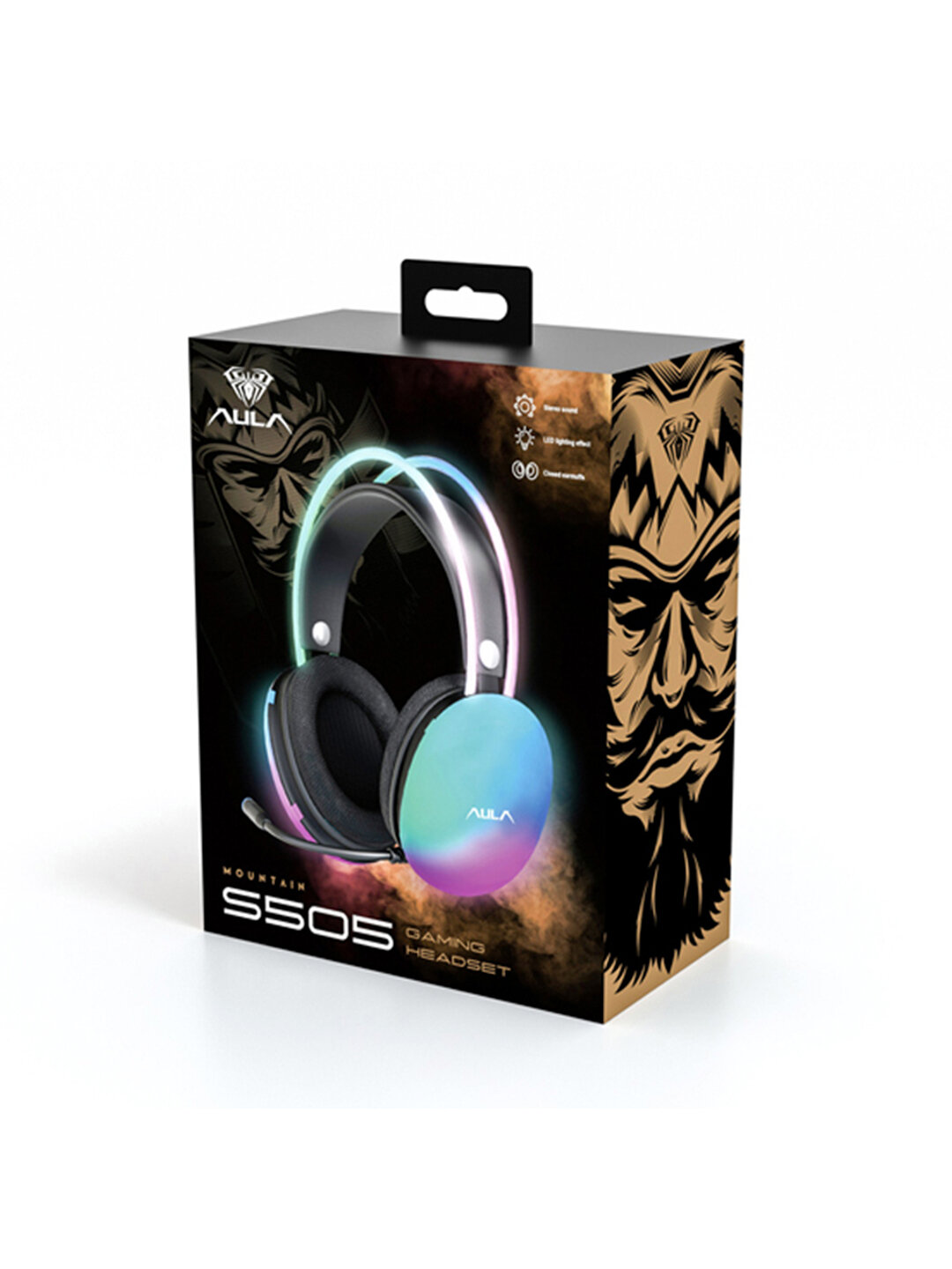 Наушники AULA S505 — геймерские, черный, диапазон 20-20000 Гц, кабель 2.1 м