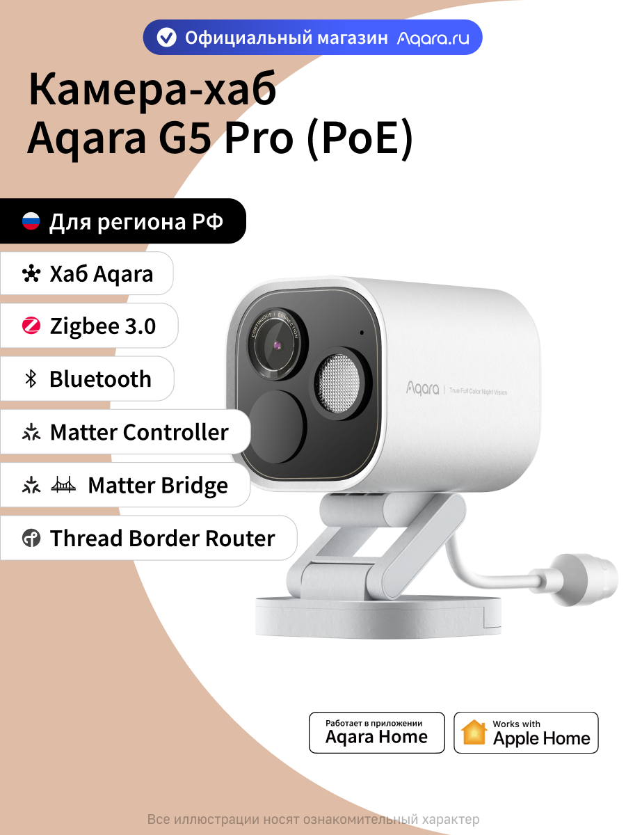 Умная камера и центр умного дома (хаб) Aqara G5 Pro CH-C03D, PoE, белый