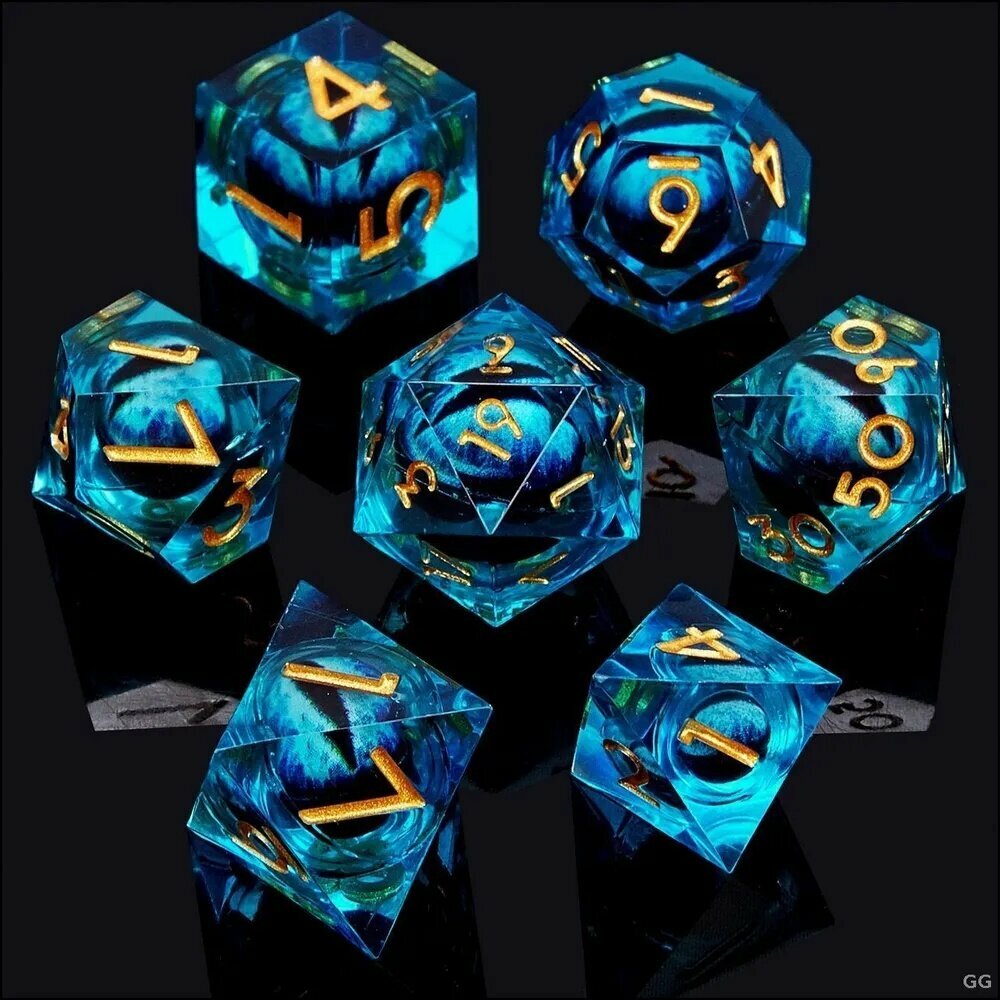 Эксклюзивные дайсы для Dungeons Dragons из жидкого зыбучего песка набор игральных кубиков днд