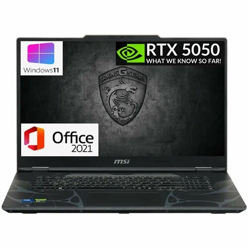 фото Игровой ноутбук msi 17,3" 144hz core i5-210h (8 яд. до 4.8 ггц) ,16gb ddr5, ssd 512 gb, rtx5050- 8gb, win 11 pro+office