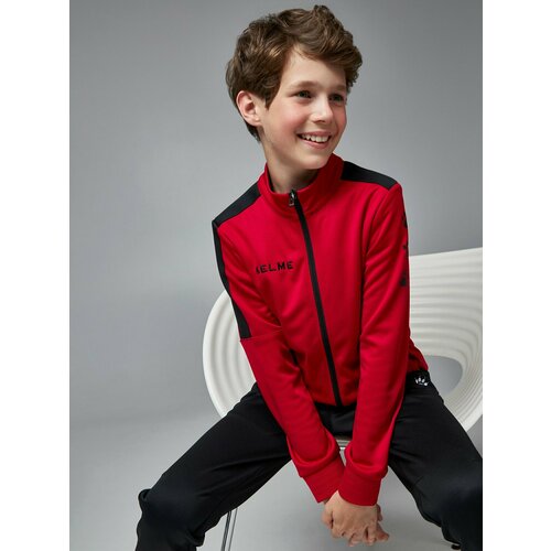 фото Костюм спортивный kelme tracksuit спортивный костюм для мальчика, размер 120, красный/черный