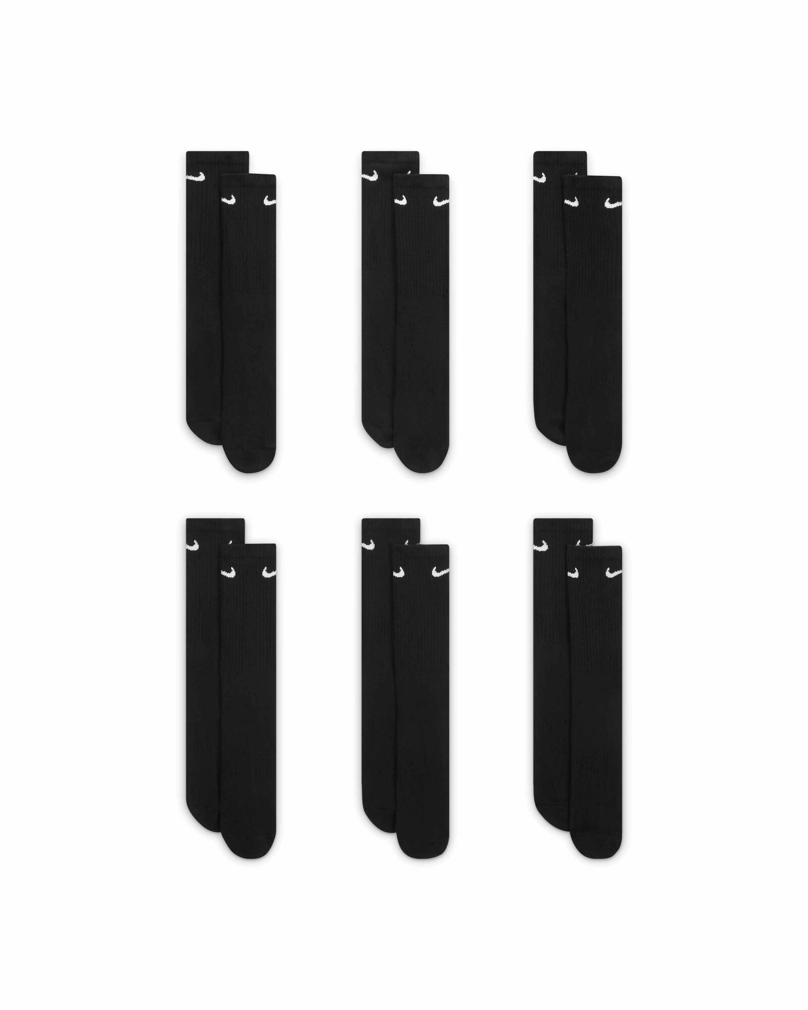 Носки спортивные NIKE, комплект, 6 пар, размер M, черный — фото 1
