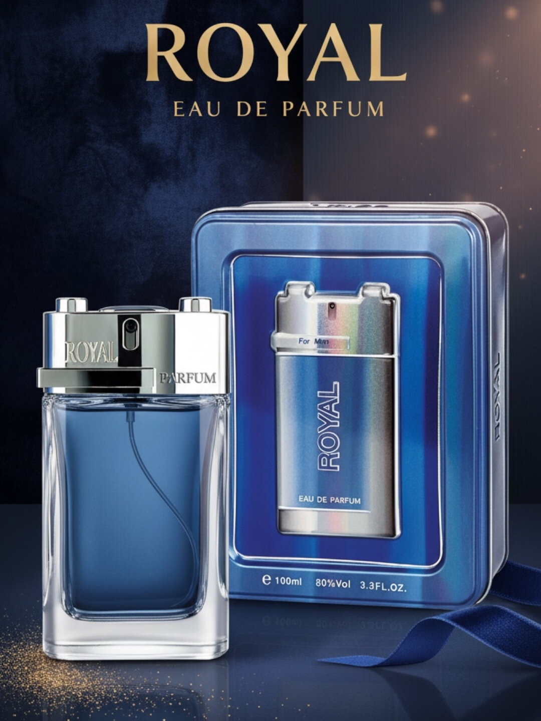 Мужские парфюмерная вода ROYAL, подарочный флакон, 100 мл