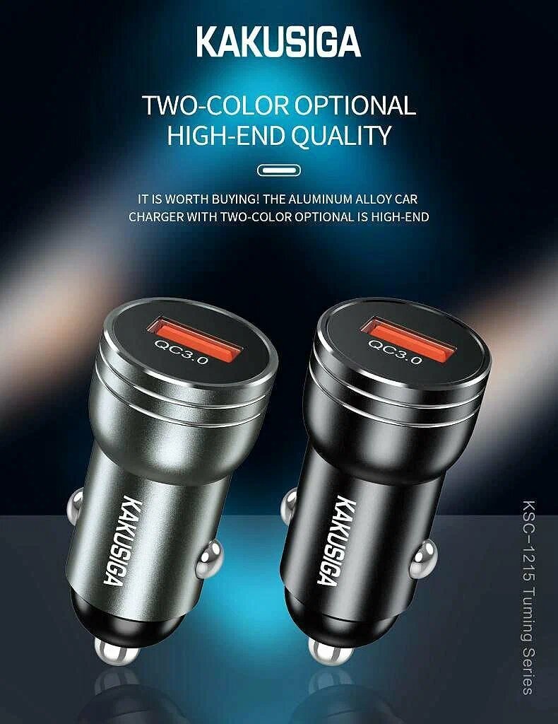 Автомобильное зарядное устройство KAKUSIGA KSC-1713, 1 Порта, 30 Вт, Быстрая Зарядка
