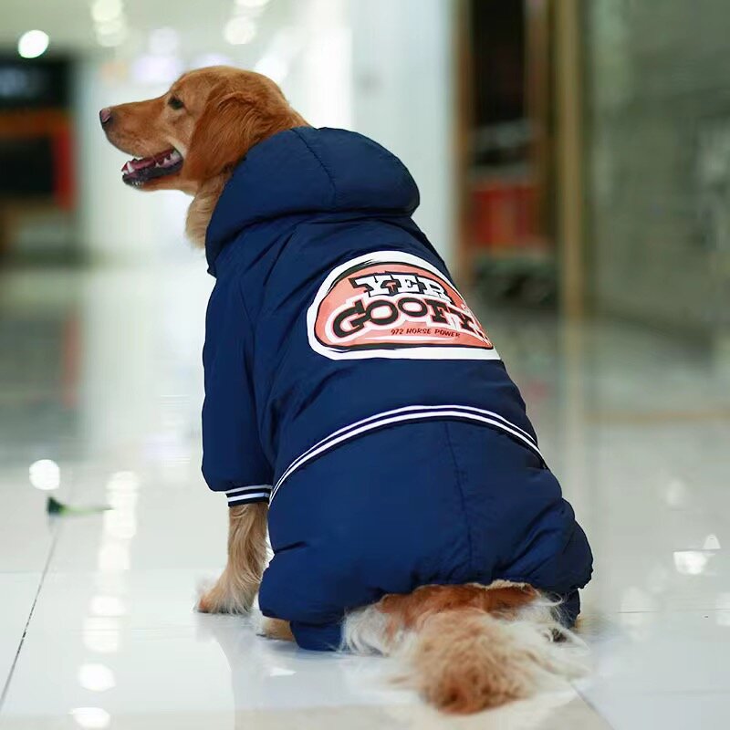 Зимний теплый комбинезон " GOOFY" для больших собак , цвет темно-синий. Размер 28 / 7XL